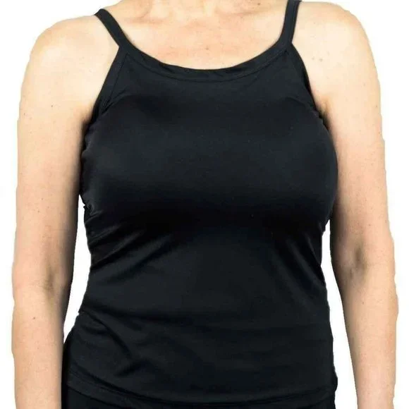 Mastectomy Swim Tankini Top with Integrated Prosthetics, Medium w C Cup, NWT, Bl